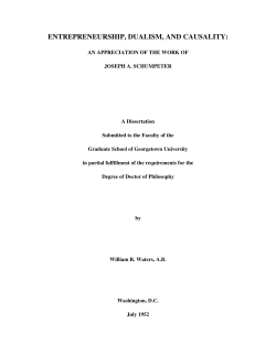 entrepreneurship, dualism, and causality