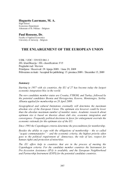 THE ENLARGEMENT OF THE EUROPEAN UNION