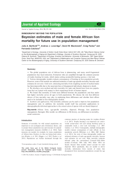 Bayesian estimates of male and female African lion mortality for