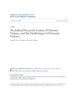 The Judicial Process for Victims of Domestic Violence, and The