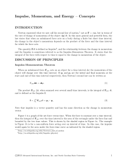 Impulse, Momentum, and Energy &ndash; Concepts