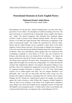 Postcolonial Elements in Early English Poetry
