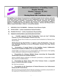 Spalding County Board of Commissioners Meeting After Agenda