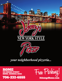 Menu - Johnny`s Pizza