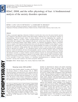 RDoC, DSM, and the reflex physiology of fear