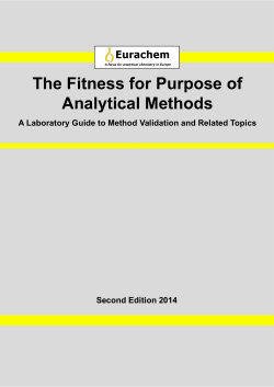The Fitness for Purpose of Analytical Methods