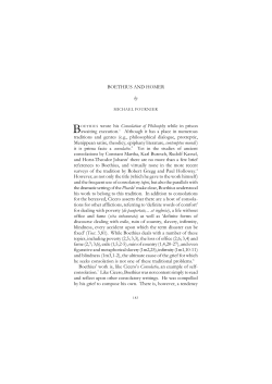 BOETHIUS AND HOMER by BOETHIUS wrote his Consolation of