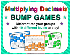 Multiplying Decimals Bump Games PREVIEW
