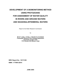 development of a biomonitoring method using protozoans for