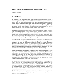 Paper money: a reassessment of Adam Smith`s views