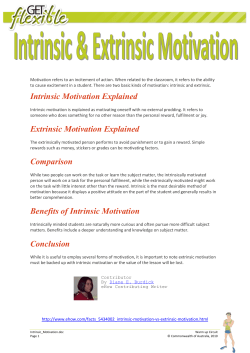 Intrinsic Motivation Explained Extrinsic Motivation Explained