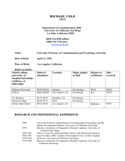 Mike Cole`s Vita - The Laboratory of Comparative Human Cognition