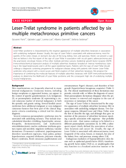 Leser-Tr&eacute;lat syndrome in patients affected by six multiple
