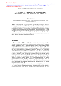 The numerical algorithm of solidification modelling using the micro