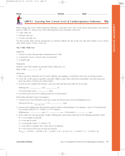 LAB 3.1 Assessing Your Current Level of Cardiorespiratory Endurance