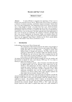 Keynes and Say`s Law - History of Economic Thought Society of