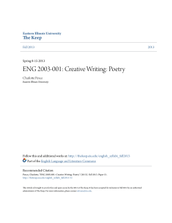 ENG 2003-001: Creative Writing: Poetry - The Keep