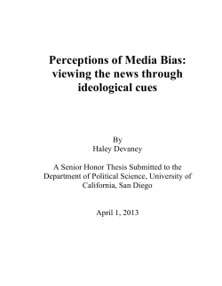 Perceptions of Media Bias: viewing the news through ideological cues
