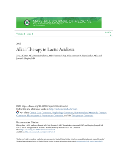 Alkali Therapy in Lactic Acidosis