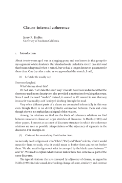 Clause-internal coherence