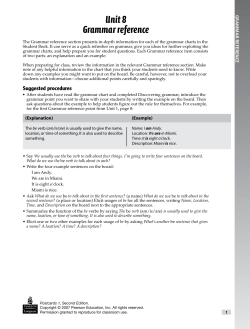 Unit 8 Grammar reference