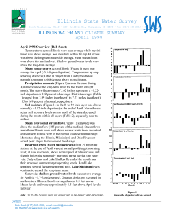 Illinois Water and Climate Summary - April 1998