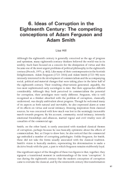 The competing conceptions of Adam Ferguson and Adam Smith