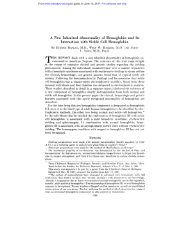 A New Inherited Abnormality of Hemoglobin and Its
