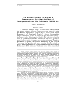 The Role of Equality Principles in Preemption Analysis of Sub