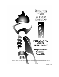 Bilingual Education Assessment&ndash; French (031)