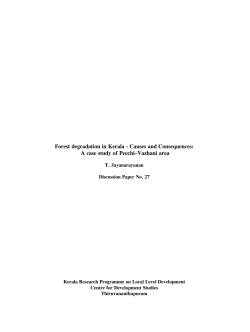 Forest degradation in Kerala - Causes and Consequences