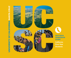 Admission Guide for California First-Year