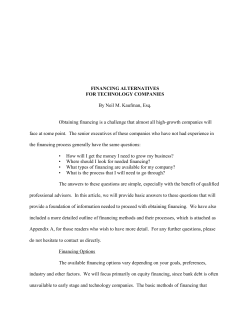 Financing Alternatives for Technology Companies