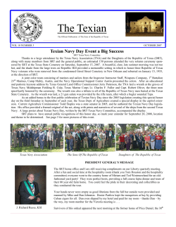 October 2007 Texian.pub - The Sons of the Republic of Texas