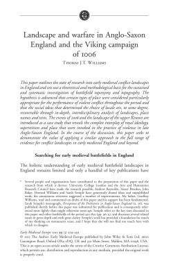Landscape and warfare in AngloSaxon England and the Viking