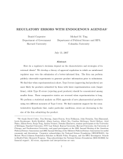 regulatory errors with endogenous agendas