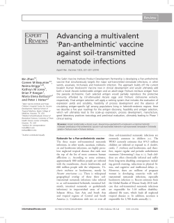 Advancing a multivalent `Pan-anthelmintic` vaccine