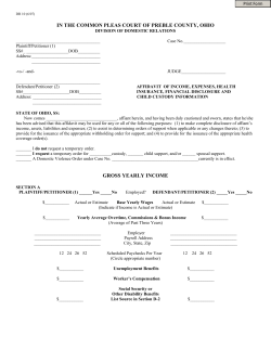affidavit income and expense - Preble County Clerk of Courts