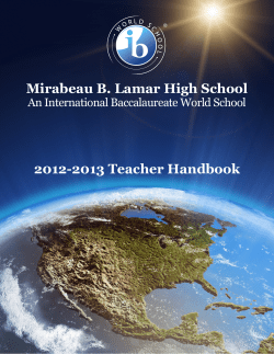Mirabeau B. Lamar High School 2012-2013 Teacher