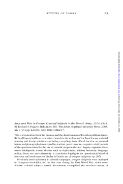 123 Race and War in France: Colonial Subjects in the French Army