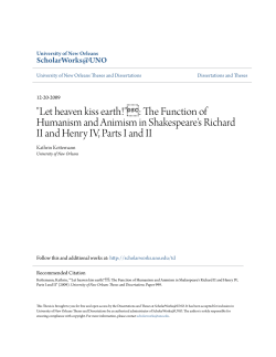 "Let heaven kiss earth!"&Acirc;&scaron;: The Function of Humanism and Animism