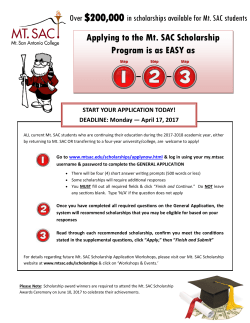 Applying to the Mt. SAC Scholarship Program is as EASY as START