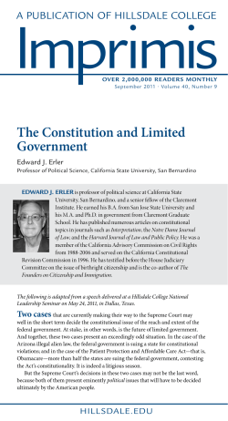 The Constitution and Limited Government - Imprimis