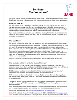 Self-harm The `secret self`