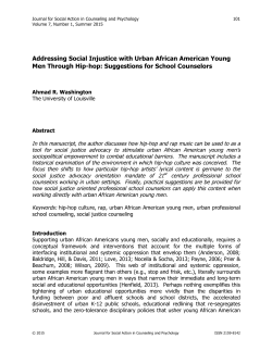 Addressing Social Injustice with Urban African American Young Men