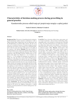 Characteristics of decision-making process during