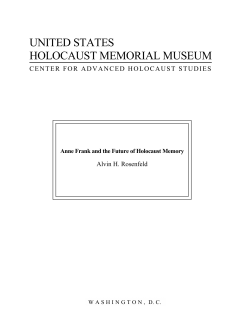 Anne Frank and the Future of Holocaust Memory