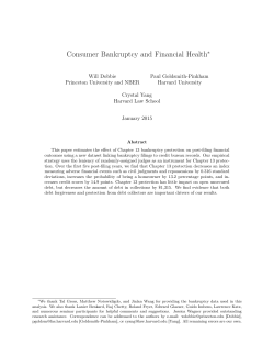 Consumer Bankruptcy and Financial Health