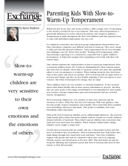 Parenting Kids With Slow-to- Warm