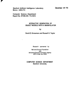 The Interactive Generation of Object Models with a